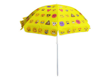 Grande ombrello di spiaggia giallo promozionale compatto, ombrello di spiaggia personale