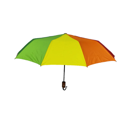 Signore del compatto del poliestere 190T di colore dell'arcobaleno di BSCI che piegano gli ombrelli per il viaggio